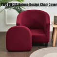 thumbnail image 2 of Housse de Fauteuil Club Ensemble de Pièces Housses de Fauteuil Tub avec Housse de Coussin Housses de Fauteuil en Velours Extensible Housses de Fauteuil Tonneau Rond Doux pour Salon Bar Comptoir Club (Velours), 2 of 7