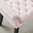thumbnail image 2 of Contemporary Velvet & Solid Wood Bench in Blush Pink, 2 of 8
