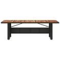 thumbnail image 4 of vidaXL Patio Table with Acacia Wood Top Black 94.5"x35.4"x29.5" Poly Rattan, 4 of 10