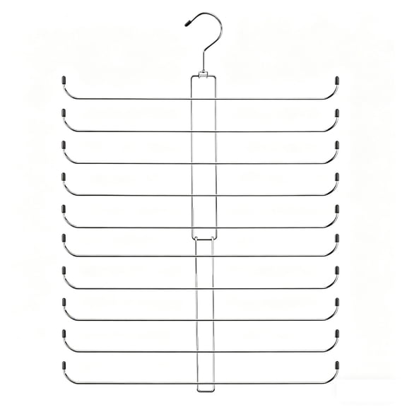 Anckoeil Multi-Layer Pants Hanger, 10-Tier Stainless Steel Closet Organizer with Swivel Hook