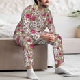thumbnail image 6 of KLL Rose Mix Leopard 4 Sleepwear Mens Flannel Pajamas,Long Cotton Pj Set, 6 of 7