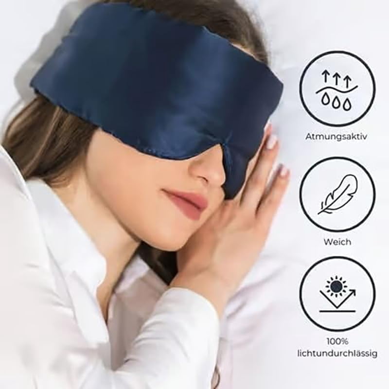 Deep Sleep Mask, Eye Masks, Mulberry Silky Sleep Mask, Silk Sleeping Mask, Mulberry Silk (Navy Blue, Pack of 1)