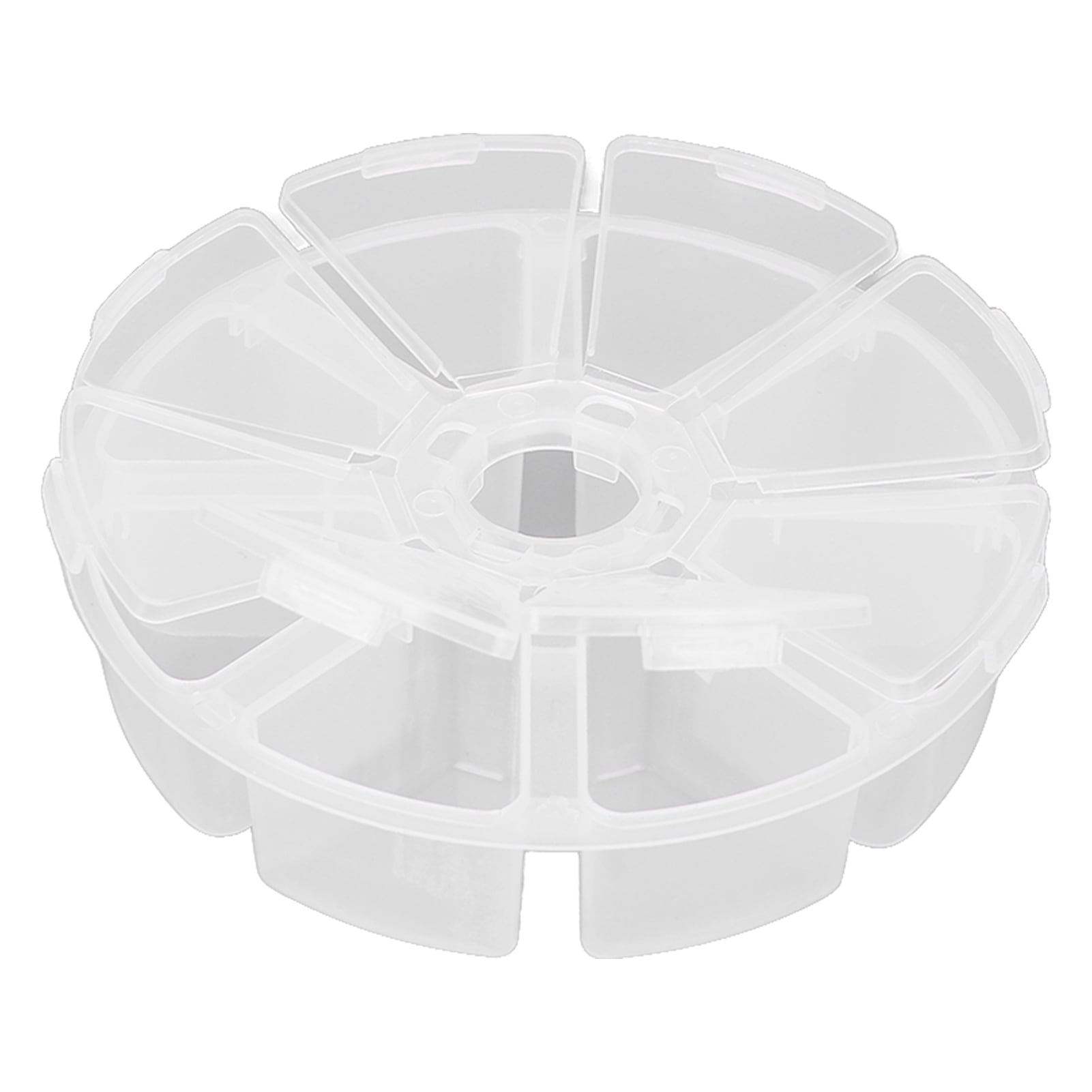 10pcs Round Transparent Plastic Storage Box Case Clay Bead Organizer  Container