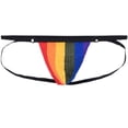thumbnail image 2 of TANBOM Men's Double Thong Sexy Underwear Creative Design Fashionable Comfort Polyamide Fabric Rainbow Yellow M, 2 of 6