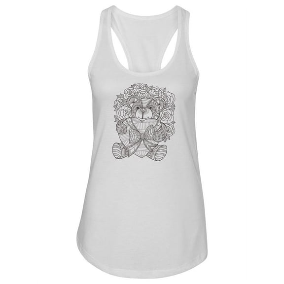 Teddy Bear Zentangle Tank Women -Image by Shutterstock, Female XX-Large