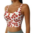 thumbnail image 2 of Goofa Tomato Printed Sports Bras for Women, High Impact Running Bra Workout Crop Tank Tops Longline Sports Bra Push up-Large, 2 of 9