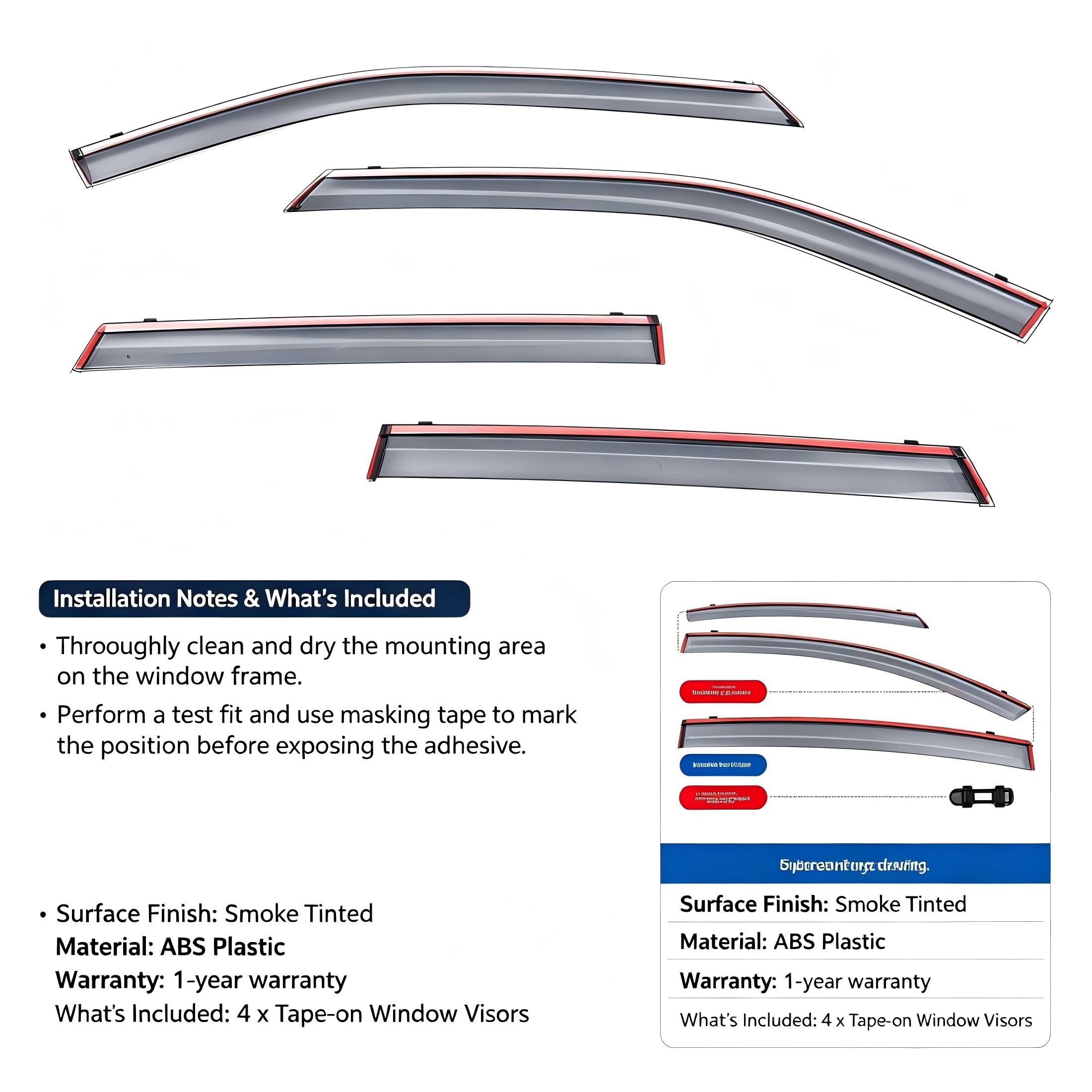 Viseras ahumadas oscuras para lluvia y sol para KIA Sportage 2023-2026, deflector de sol y lluvia, protector de viseras 7