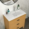 thumbnail image 2 of Modern Bathroom Vanity 32" x 18" White Rectangular Single Vanity Top with 1 Faucet Hole and Overflow(Sink Only), a spacious left countertop for maximum storage convenience,Wooden Bathroom Vanity, 2 of 11
