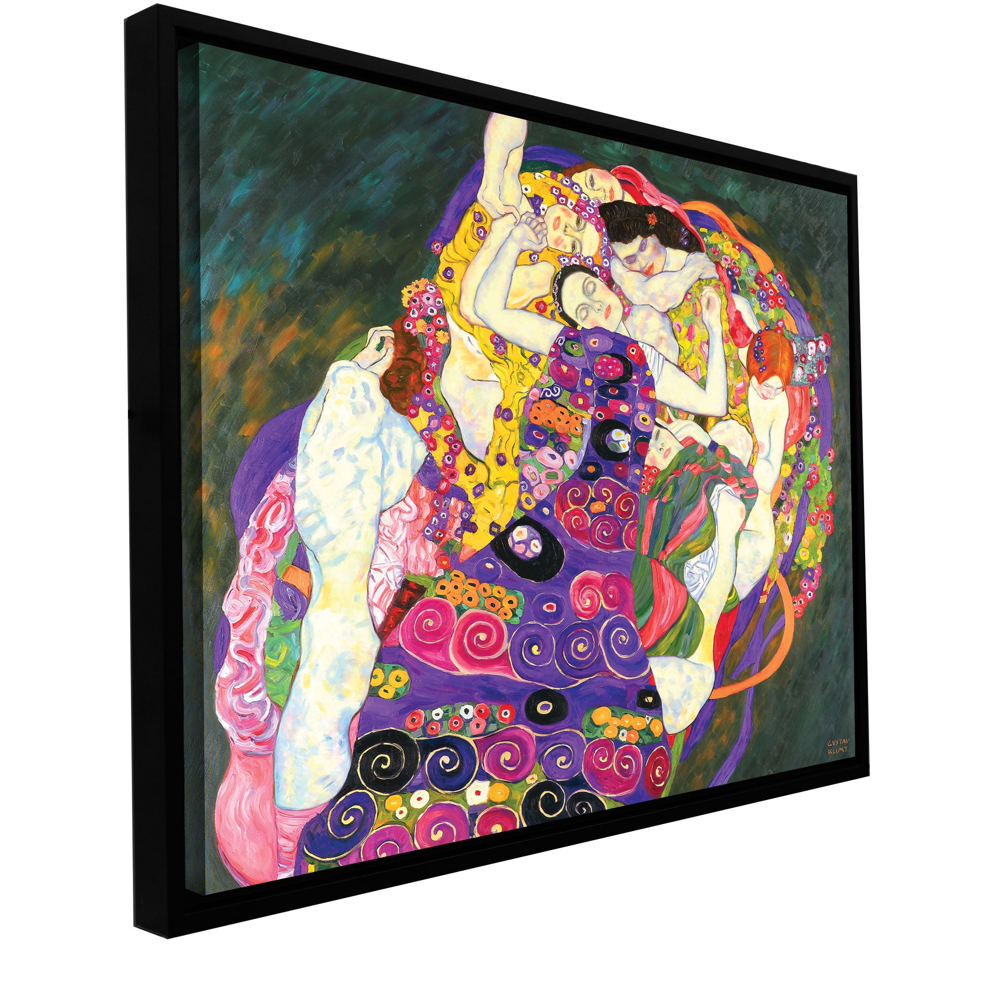 Gustav Klimt "Virgins" Floater Framed Gallery-Wrapped Canvas