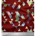 thumbnail image 1 of Soimoi Red Cotton Voile Fabric Triangle Art Geometric Print Fabric by the Yard 42 Inch Wide, 1 of 3