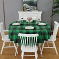 thumbnail image 2 of Buffalo Plaid Green Black Round Table Cloth,Wrinkle Resistant Table Cover with Polyester,Waterproof Reusable Tableclothes for Home Decor Summer Spring Picnic Dining Holiday (Round,60x60inch), 2 of 6