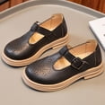 thumbnail image 4 of GiLiling Girls Mary Jane Dress Shoes, Perforated PU Leather T-Strap Flats with Adjustable Buckle, Non-Slip Rubber Sole Casual School Party Footwear (Black, 9-9.5 Years), 4 of 5