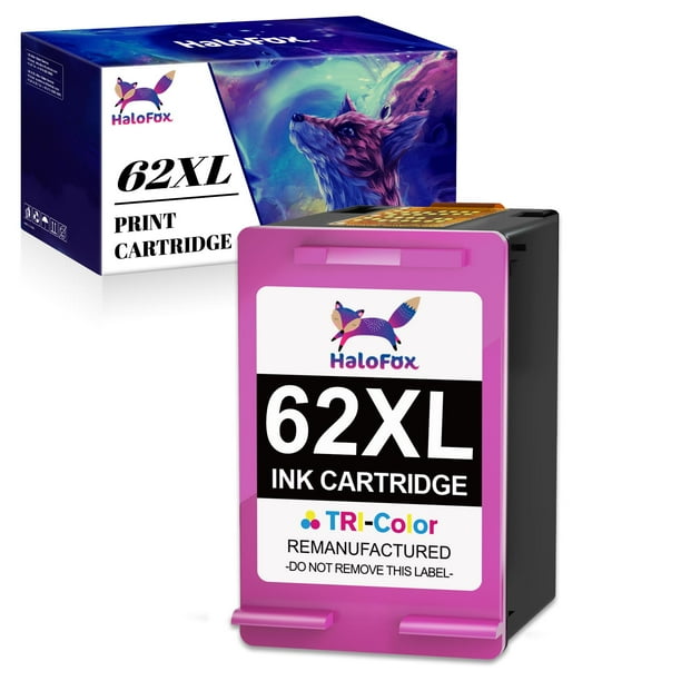 HaloFox Ink Replacement for HP 62XL 62 XL Color Ink Cartridge for Envy
