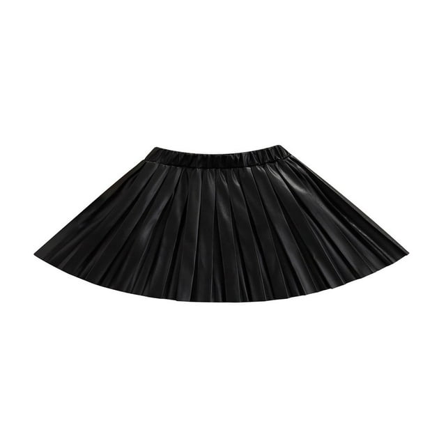 Infant Baby Girl High Waist Pleated Skirt School Ruffle Knee Long Skirt Solid Color Clothes