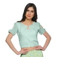thumbnail image 3 of Moomaya Printed Two Piece Flared Skirt And Crop Top Rayon Ethnic Set For Girls, 3 of 6