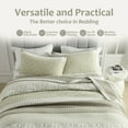 thumbnail image 6 of DUOHONG Queen Quilt Set 100% Cotton Farmhouse Lightweight Bedding Set, Beige, 90"W x 98"L, 6 of 7
