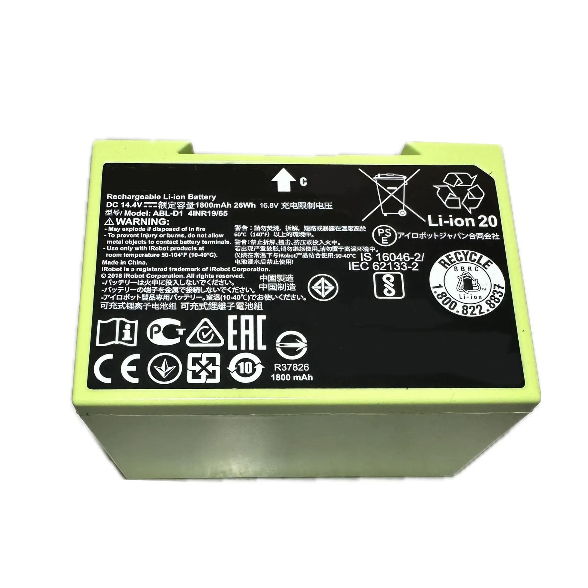 Batterie Pour IRobot Roomba I3/i4/i7/e5 - 14.4V 4000mAh Li-ion, Rechange ABL-D1, Compatible 4624864