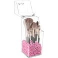 thumbnail image 1 of Porta brochas de maquillaje, organizador de brochas de maquillaje, perla rosa de 8 mm, porta brochas de maquillaje a prueba de polvo con tapa, 1 of 5