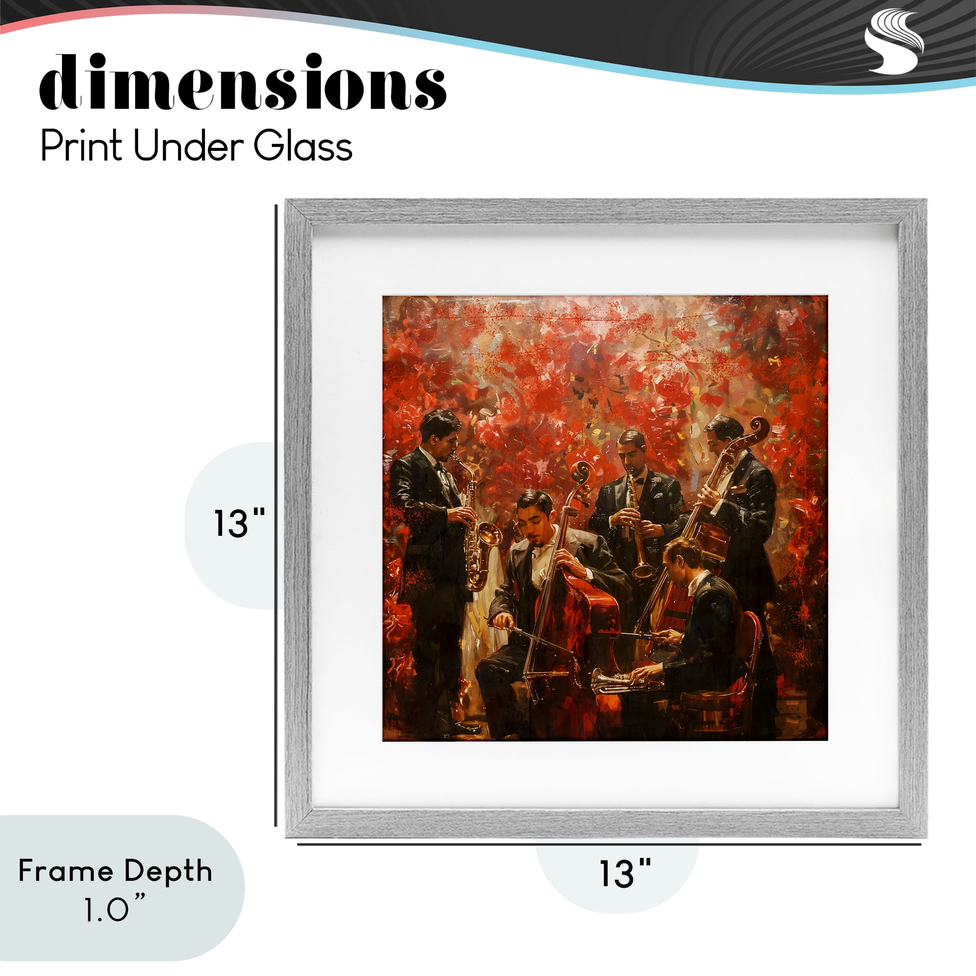 Stupell Industries Play More Jazz Performance Gray Framed Print Under Glass, design by Marta Wiley