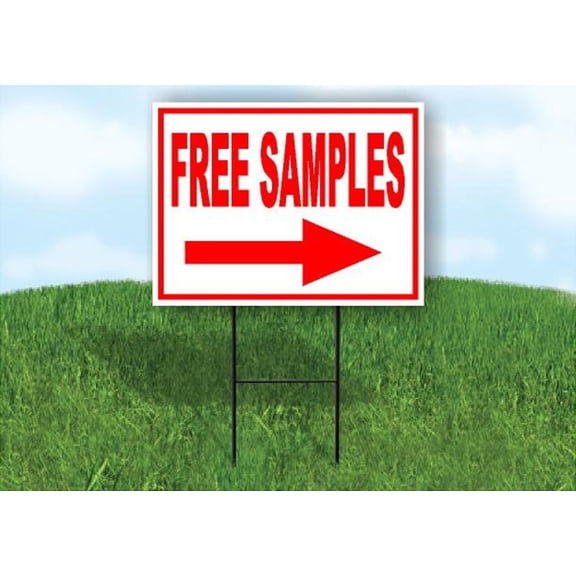 Free Samples Right Arrow Red Single Sided Yard Sign Road Sign (Excluding Stand) SIZE: 8" x 12"