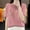 Pink, variant on Fashion Women's Casual Solid Color Knit Short Sleeve Round-Neck Blouses Shirts