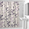 thumbnail image 3 of Shower Curtain for Bathroom Gradient Purple Leaves Country Waterproof Bath Curtains Shower Curtains with Hooks,Herb Plant Retro Linen Bathroom Curtain Privacy Drapes for Bathtubs Toilet 36x72in, 3 of 9