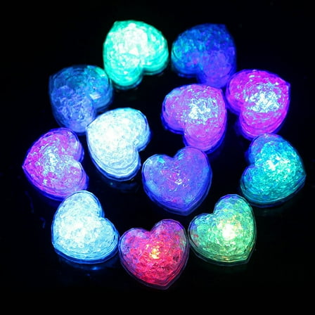 Worgeous 12Pcs Glowing Ice Cubes Light Up Cubes for KTV and Bar 3.7*3.4*2.7in