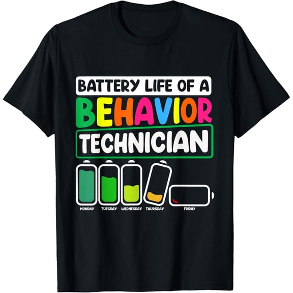 RBT Therapist Behavioral Science Behavior Technician T-ShirtMen's and women's gift, black and white T-shirt, size: Extra large S-4XL