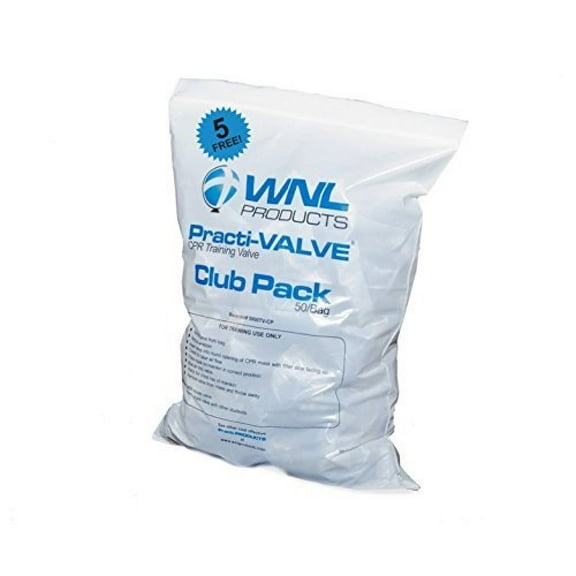 WNL Products 5000TV-CP Practi-Valve CPR Training Valve Fits All WNL Adult Child and Infant Training Masks (55 Valves)