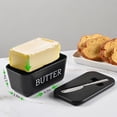 thumbnail image 3 of Januofit Large Plastic Butter Dish With Lid And Knife,Food Grade PP Butter Holder Keeper With Cover For Kitchen Refrigerator Black Butter Container, 3 of 8