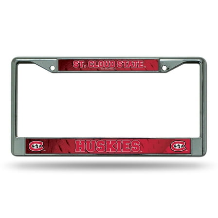 St Cloud State University Huskies Metal License Plate Frame Chrome Tag Cover, 6x12 Inch