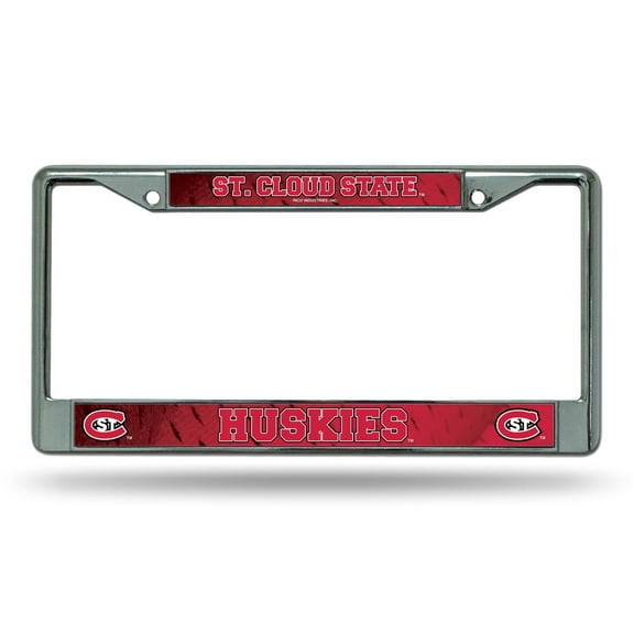St Cloud State University Huskies Metal License Plate Frame Chrome Tag Cover, 6x12 Inch