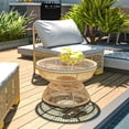 thumbnail image 2 of Outsunny Rattan Outdoor Coffee Table, Patio End Table, Nature Wood, 2 of 10