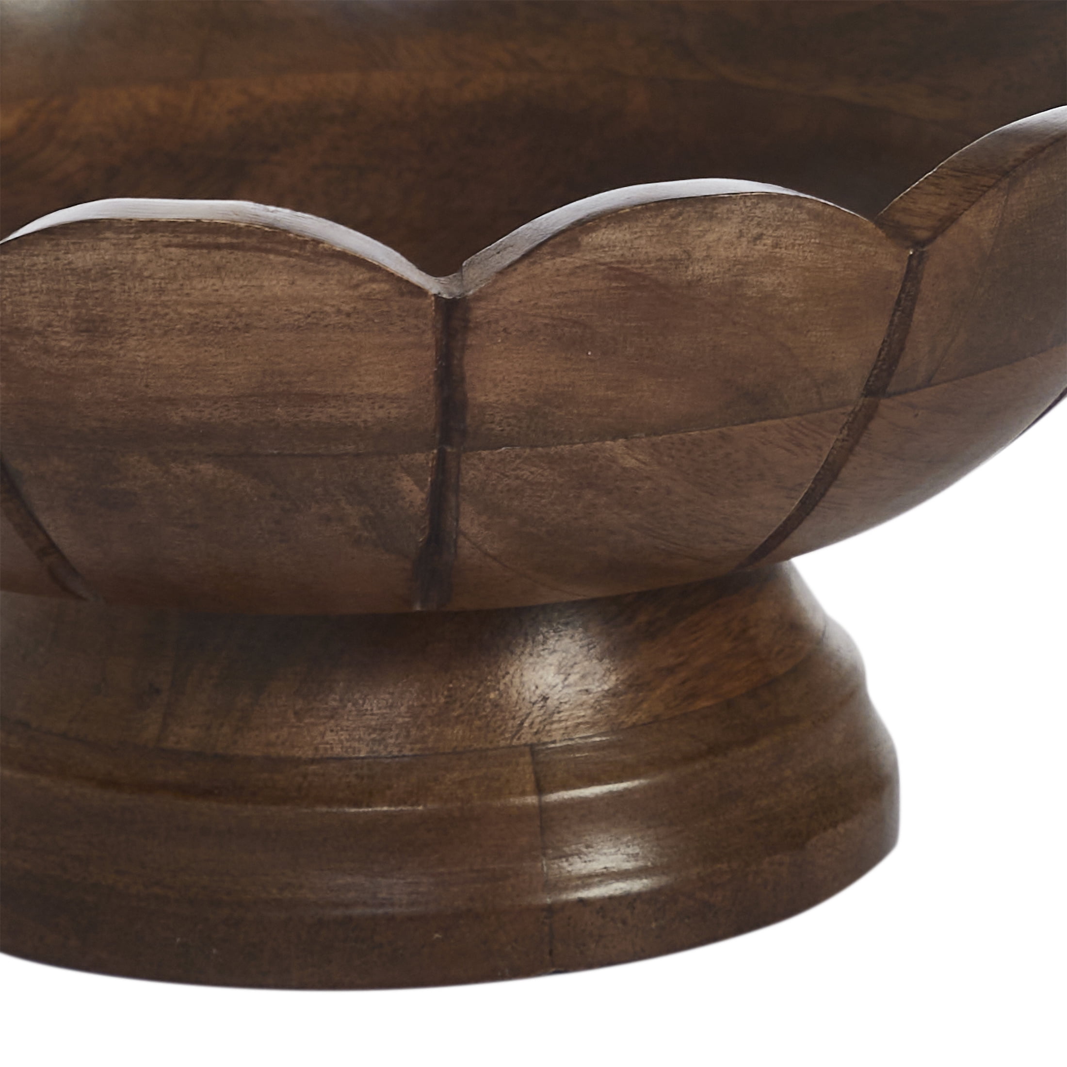 My Texas House Brown 9" Mango Wood Scallop Decorative Bowl