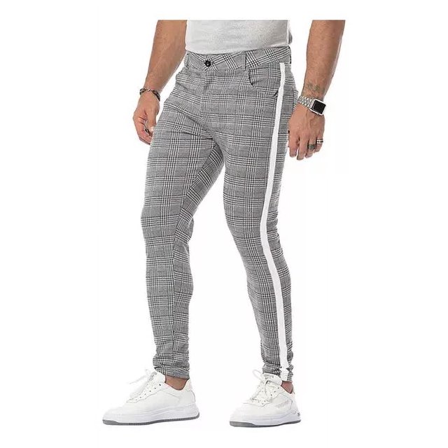 Pantalones Largos De Cuadros Casuales For Hombre