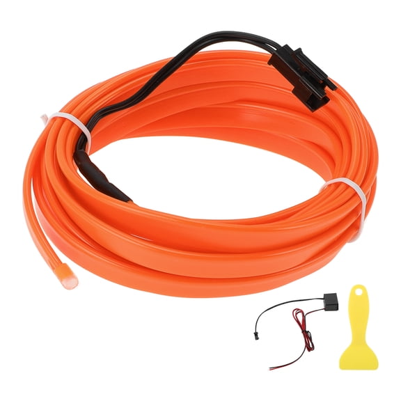 Unique Bargains 3 Meter EL Wire Cable LED Glow String Light Car Lighting Strip Flexible Neon Light for Car Decoration Wiring Driver(12v) Orange