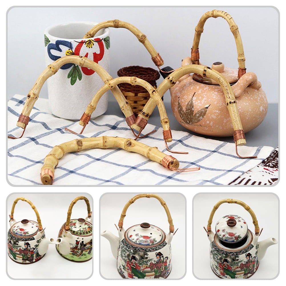 Frcolor 4pcs Rattan Teapot Handles Kettle Handles Replacement Ceramic