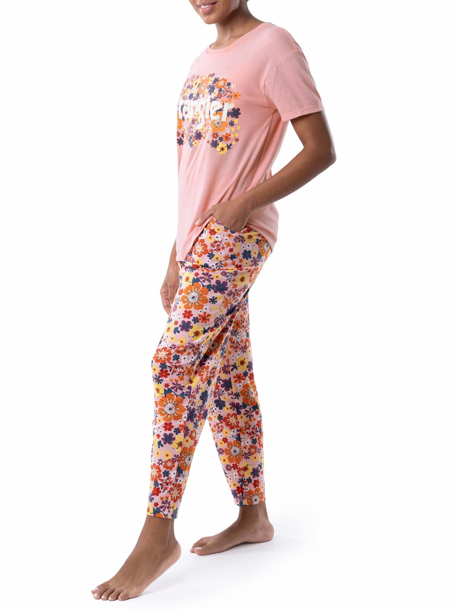 Wrangler Women's Short Sleeve Cotton Blend Pajama Set, Sizes S-4X