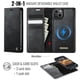 thumbnail image 4 of CaseMe Cartera for iPhone 13 Compatible con Magsafe, 2 en 1 de Piel Sintética [Bloqueo RFID] Soporte para Tarjeta con Tapa a Prueba de Golpes Cubierta Magnética Desmontable for iPhone 13 6.1", Negro, 4 of 10