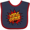 thumbnail image 3 of Inktastic Little Sister Super Hero Girls Baby Bib, 3 of 4