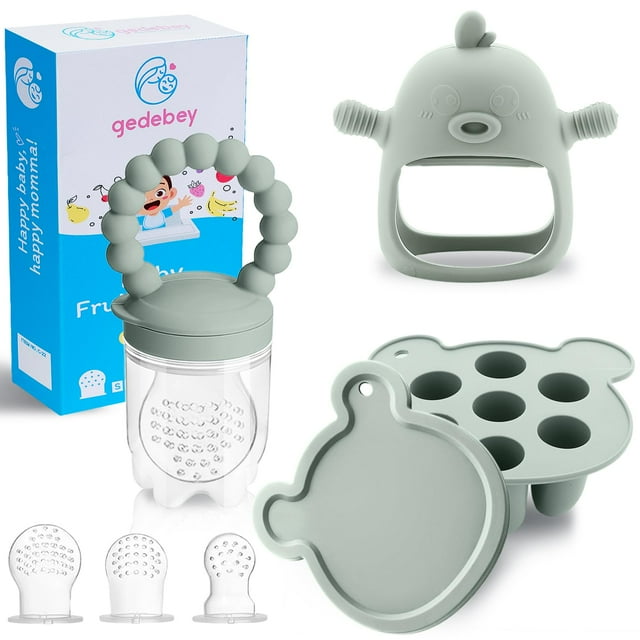 Alimentador de fruta para bebés, moldes para paletas de leche materna, paquete de 3