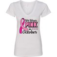 thumbnail image 3 of Inktastic Breast Cancer Awareness We Wear Pink in October Women's V-Neck T-Shirt, 3 of 5