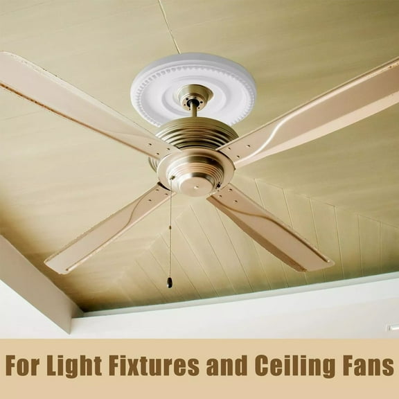 Ceiling Medallion Home Round Medallion PU Decorative Ceiling Fan Light Fixtures Covers Plate for Decorative Chandeliers And Fans