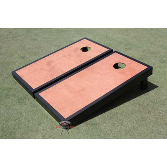 Rosewood Stained Center Black Border Custom Cornhole Board