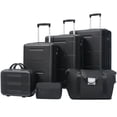 thumbnail image 2 of Euroco 6 Piece Luggage Sets, Lightweight Hardshell Suitcase set with Spinner Wheels,Handle Password Lock,Cosmetic Case & 2 Travel Duffel Bags,Large Suitcase Set for Family(14/20/24/28 inch),Black, 2 of 10