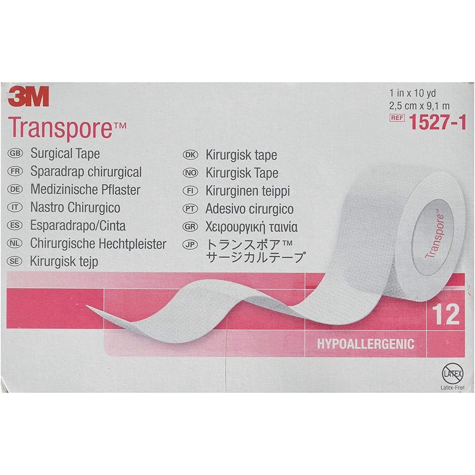 3M Transpore Surgical Tape 1 in. x 10 Yd 5 Rolls | Transparent First Aid Tape | Surgical Micropore Tape | Adhesive Surgical Tape for Wounds | Non Sterile Skin Tape | First Aid Tape Roll