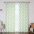 thumbnail image 1 of Quality Home Oxford Basketweave Reverse Moroccan Print Curtains – Stainless Steel Nickel Grommet Top – Green – 52"W x 84"L - (Set of 2 Panels), 1 of 4