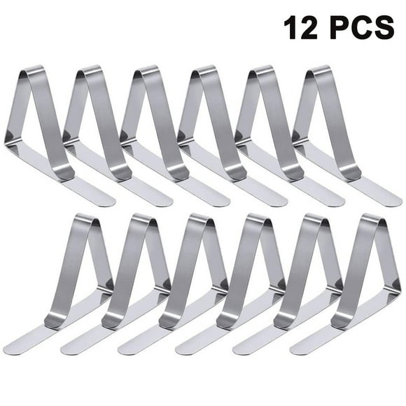 Tablecloth Clips 12 Packs Picnic Table Clips Flexible Stainless Steel Table Cloth Cover Clamps Table Cloth Holders Ideal for Picnics Graduation Party