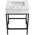 thumbnail image 3 of Maklaine Contemporary White Artificial Marble Bathroom Vanity, 3 of 6