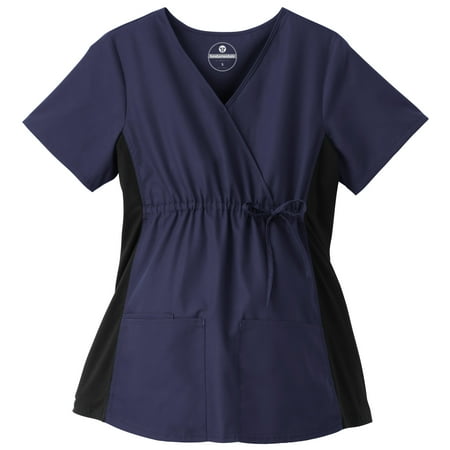 Fundamentals Womens Maternity Mock Wrap Scrub Top, Style 14375